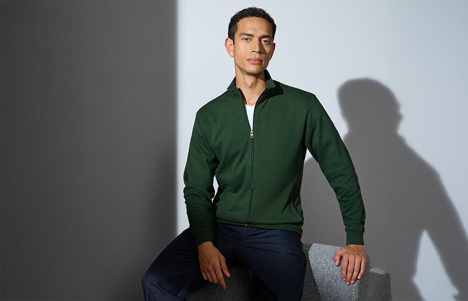 ID PRO Wear CARE cardigan | ubørstet - Flaskegrøn [C-590] / XS