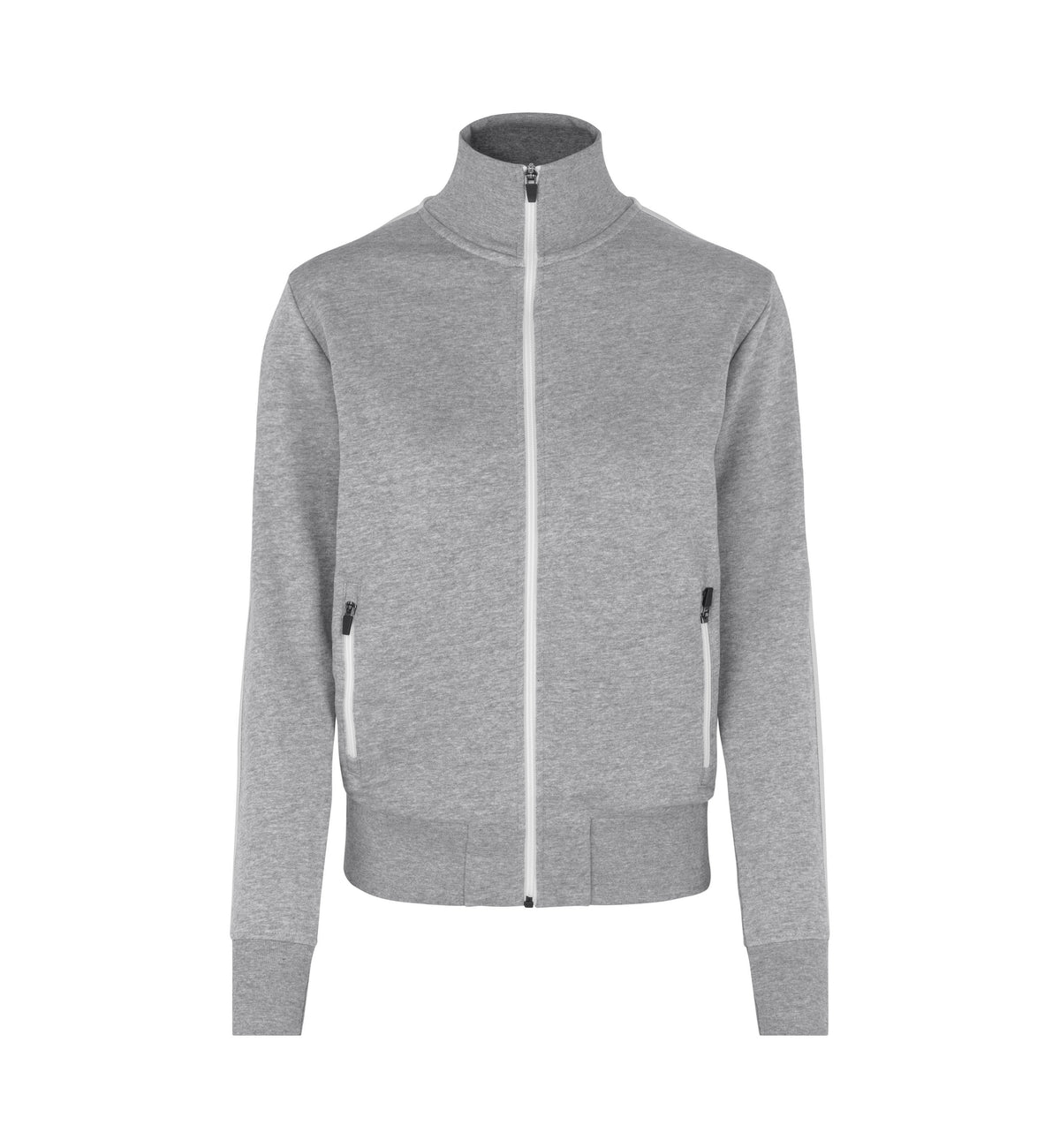 ID Sweat cardigan | kontrast | dame - Grå melange [C-210] / S