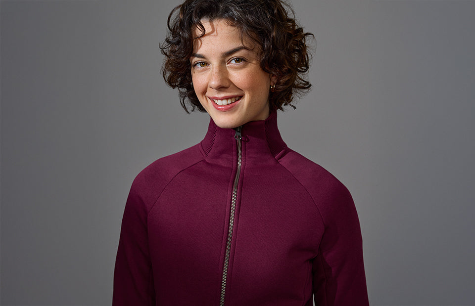 ID Sweat cardigan | zip | dame - Bordeaux [C-345] / S