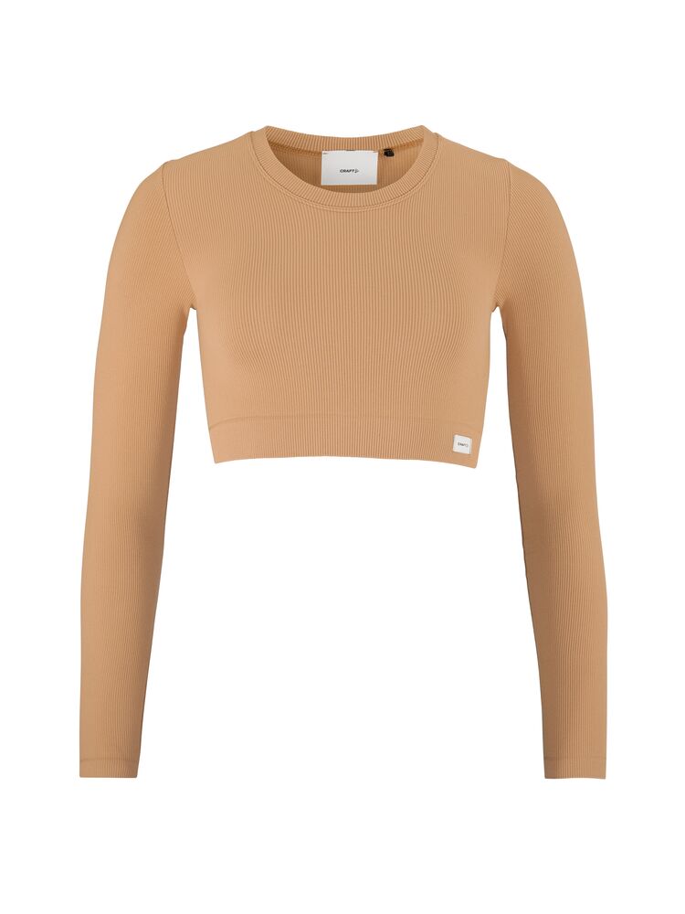 Collective Rib Cropped Ls Top W