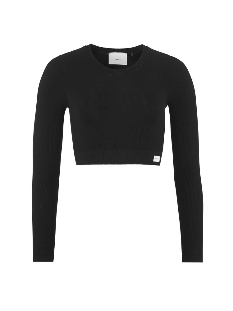 Craft Collective Rib Cropped Ls Top W