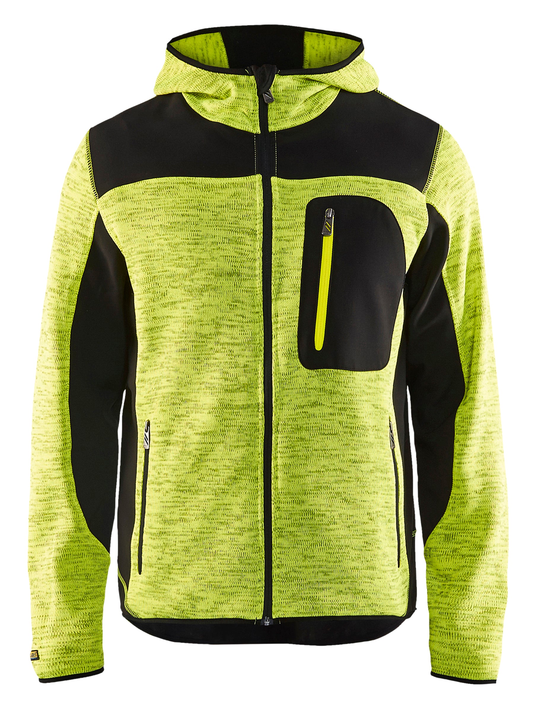 Strikket jakke med softshell