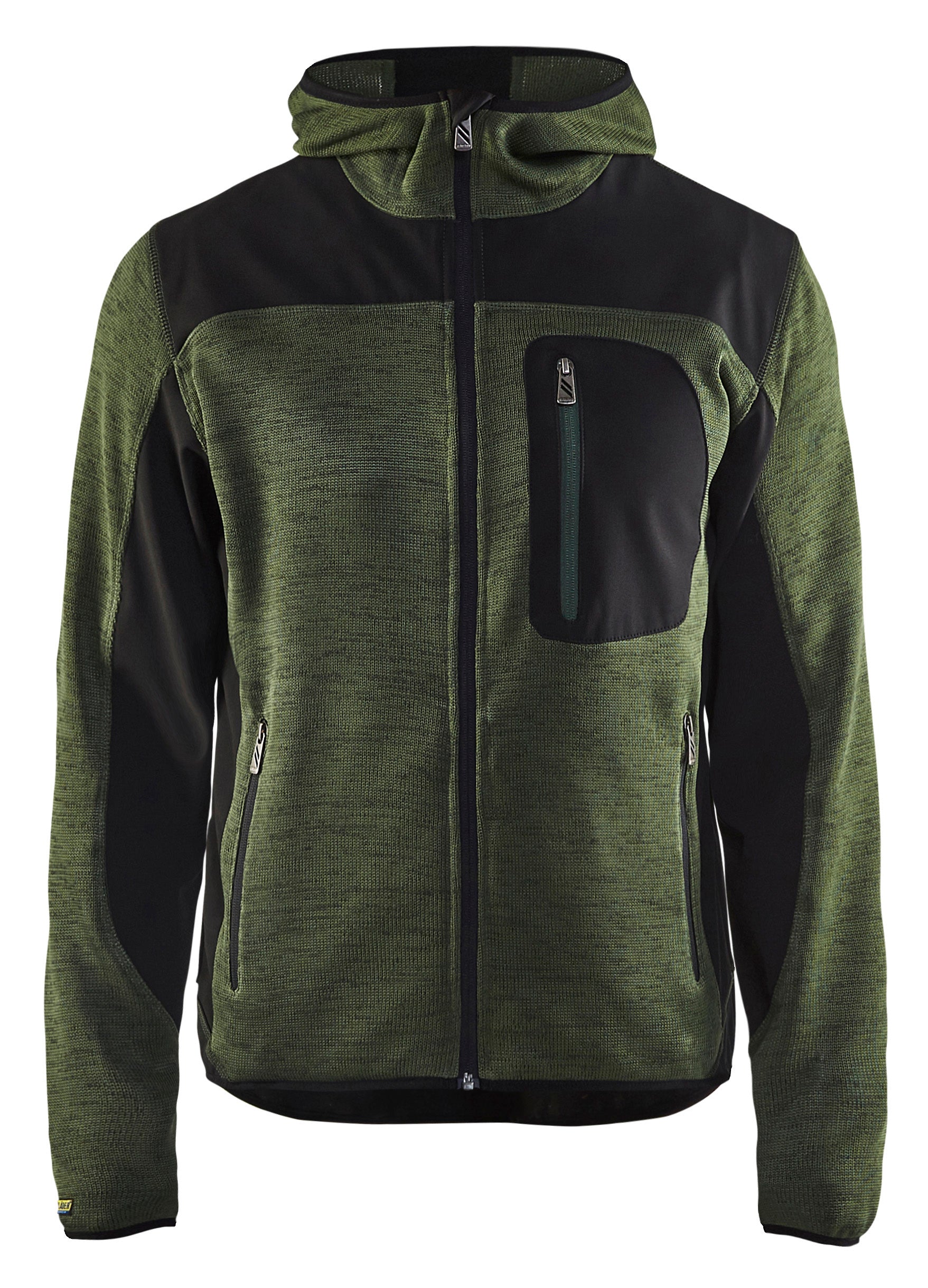 Strikket jakke med softshell