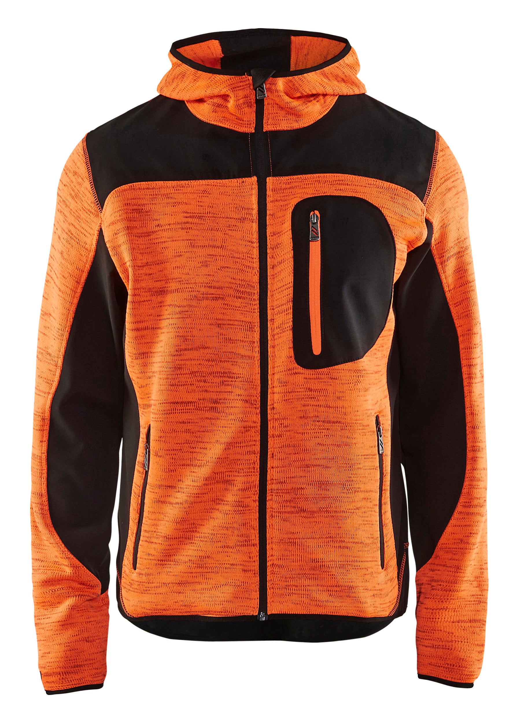 Strikket jakke med softshell