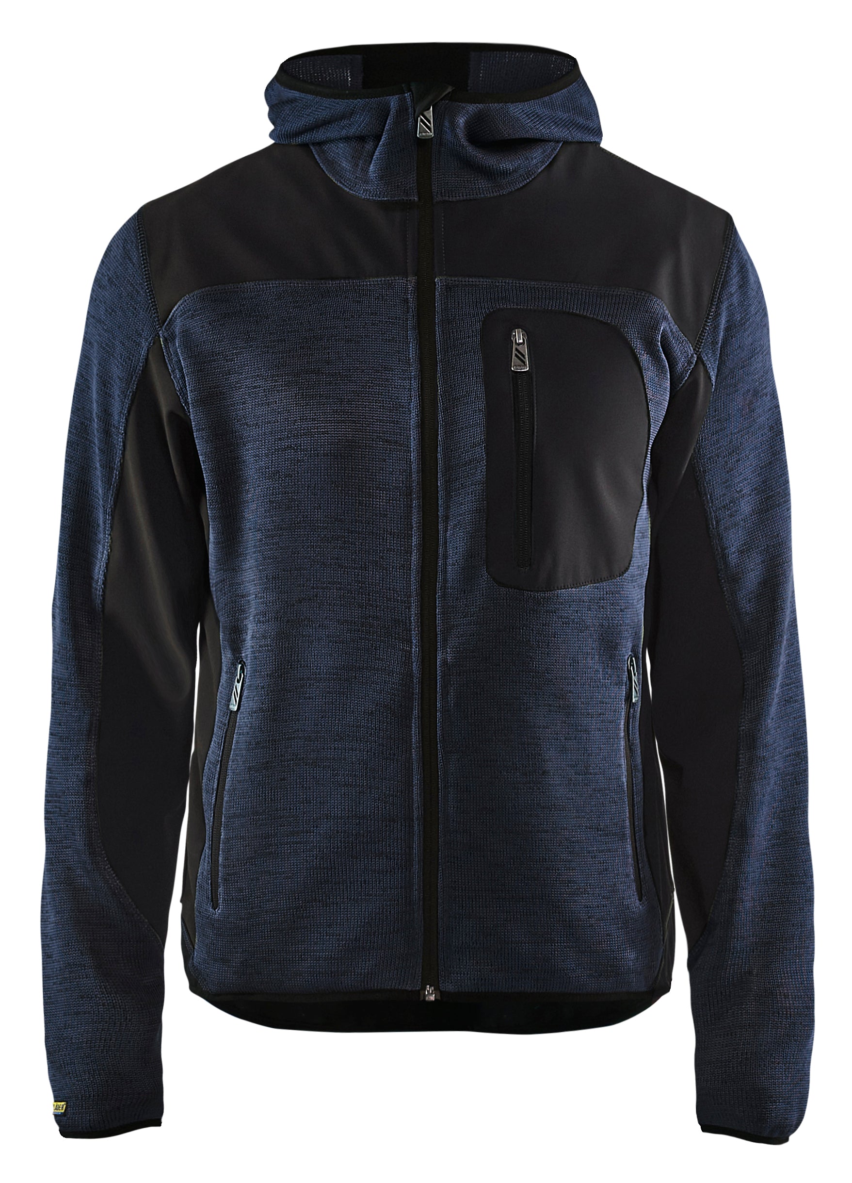 Strikket jakke med softshell