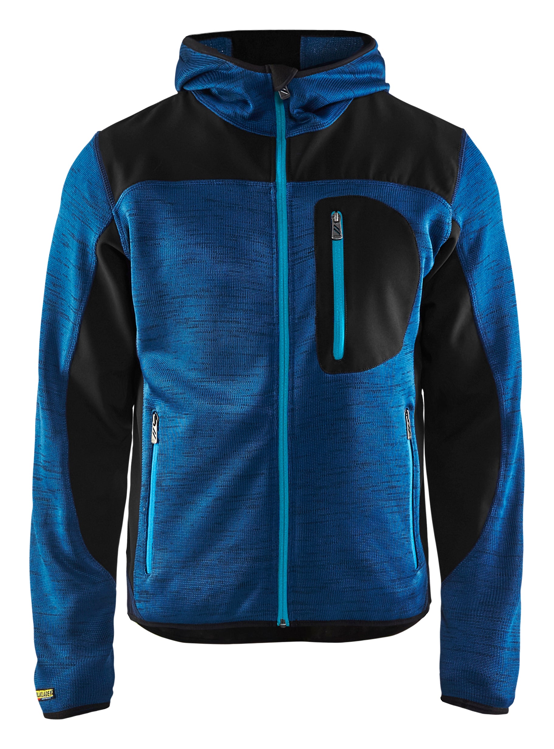 Strikket jakke med softshell