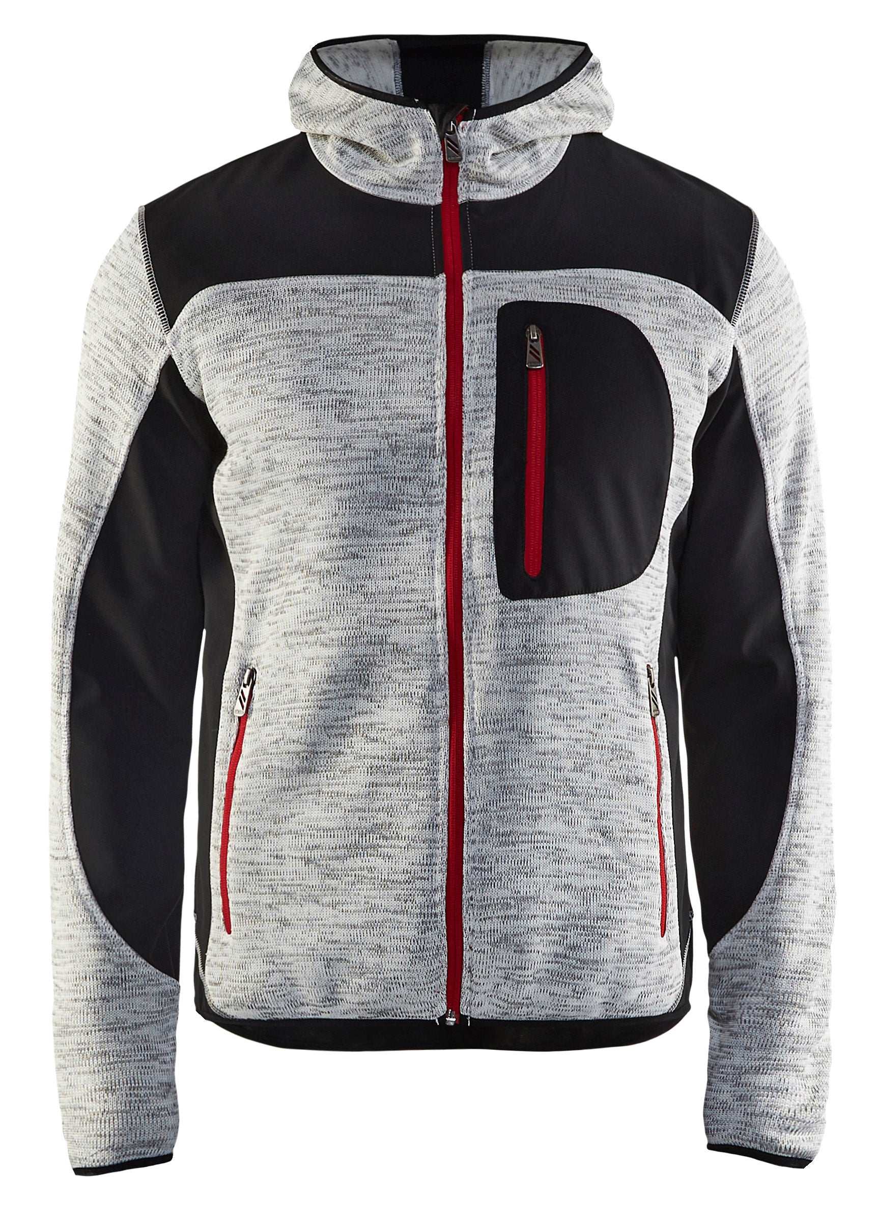 Strikket jakke med softshell