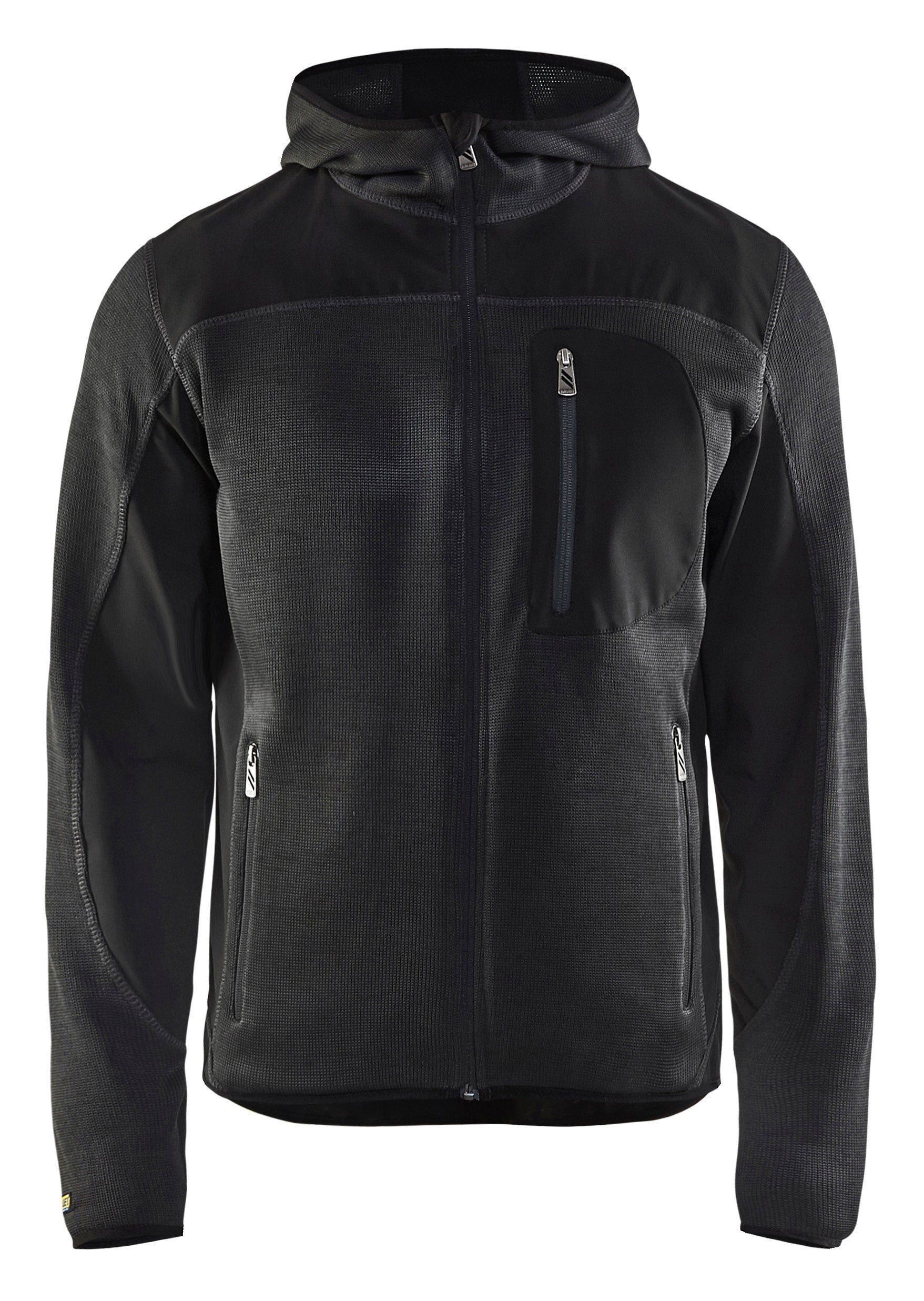Strikket jakke med softshell