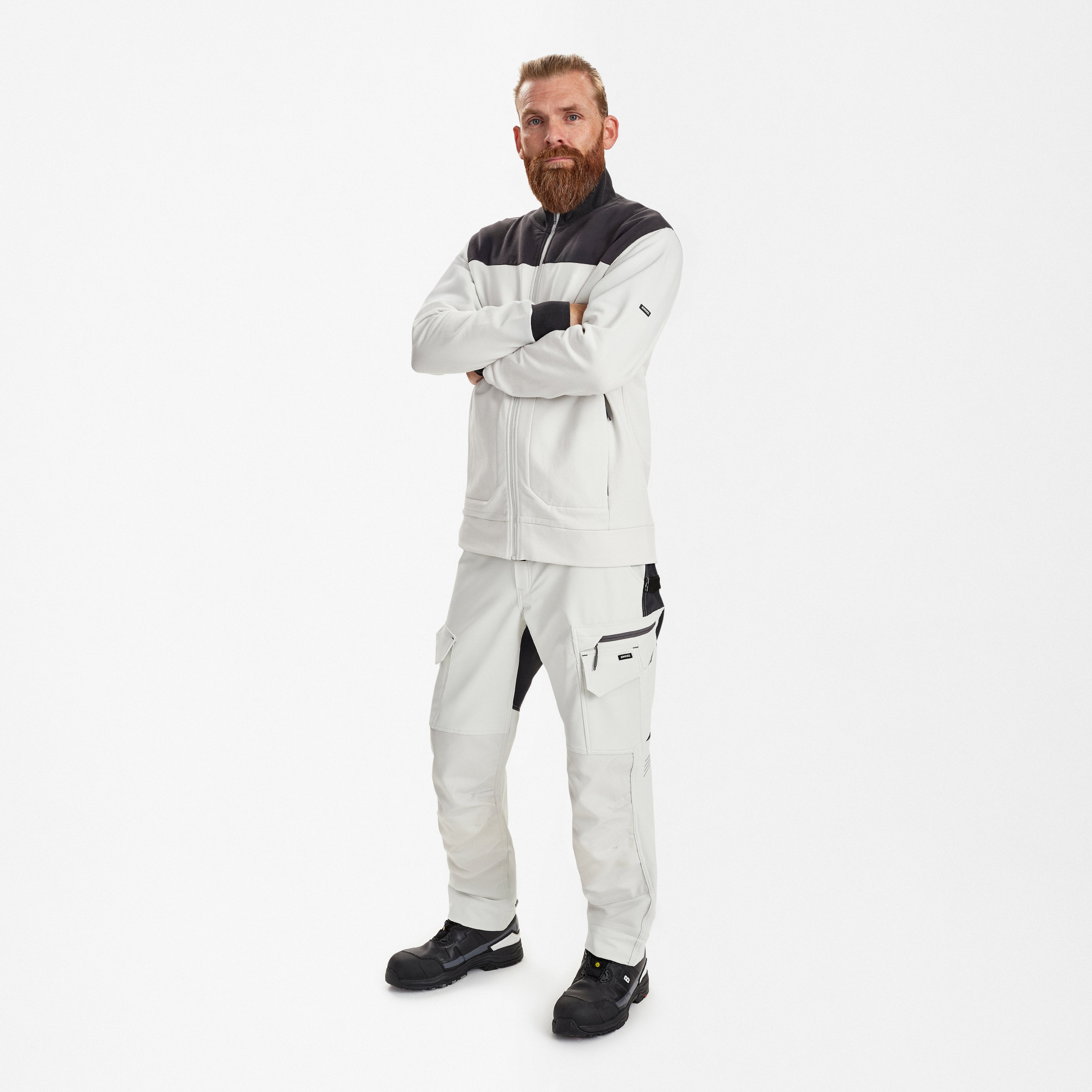 Engel Workwear Entire sweat cardigan med krave