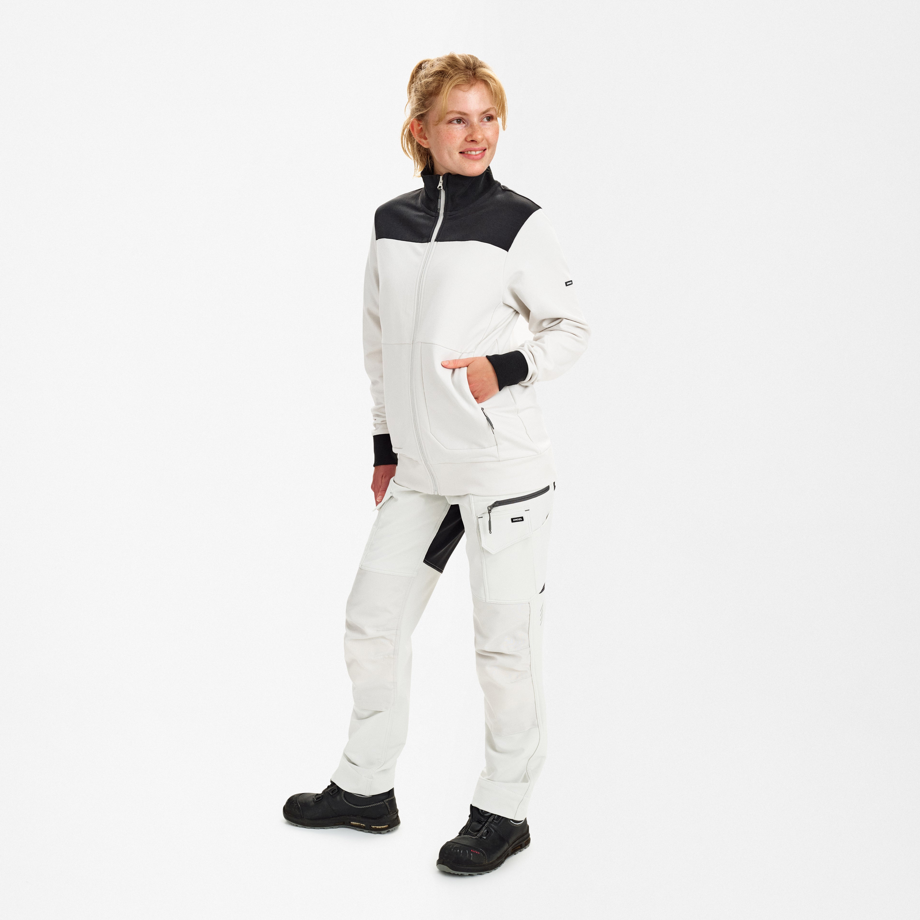 Engel Workwear Entire dame sweat cardigan med krave