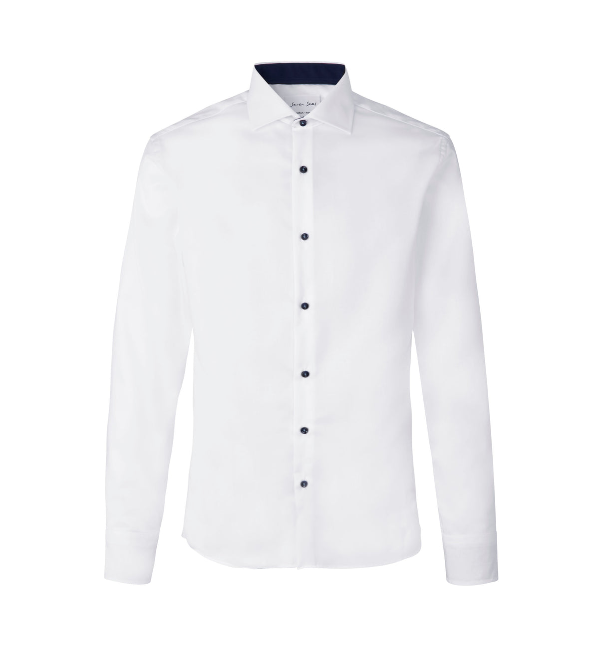 ID SEVEN SEAS Fine Twill Contrast | slim - Hvid [C-001] / S