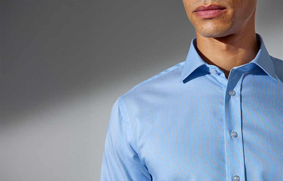 ID SEVEN SEAS Fine Twill California | slim - Lys blå [C-700] / S